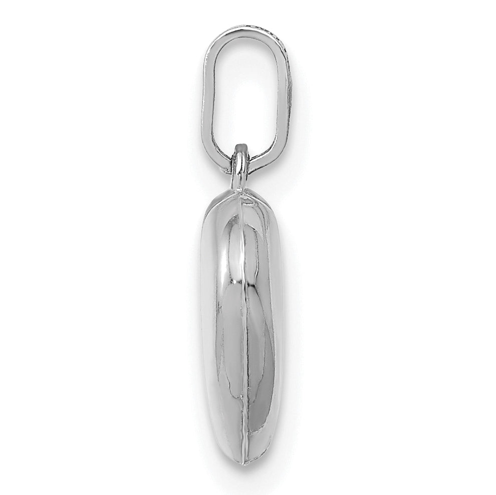 14K White Gold Polished 3-D Heart Pendant Secondary image