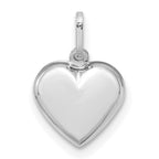 14K White Gold Polished 3-D Heart Pendant