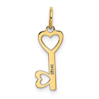 Hearts Key Charm in 14K Yellow Gold, 20mm - Sophia Jewelers