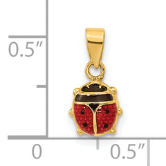 14K Polished Red/Black Enamel Ladybug Pendant