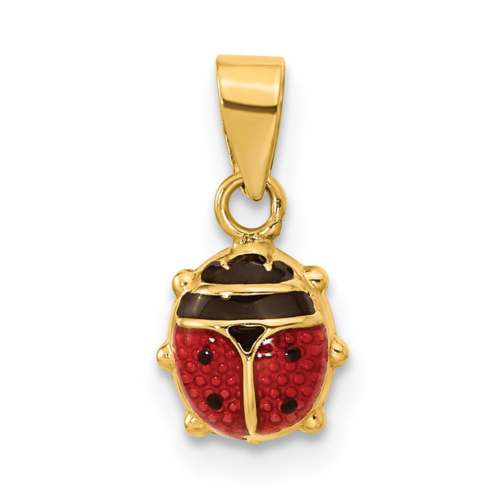 14K Polished Red/Black Enamel Ladybug Pendant Main image