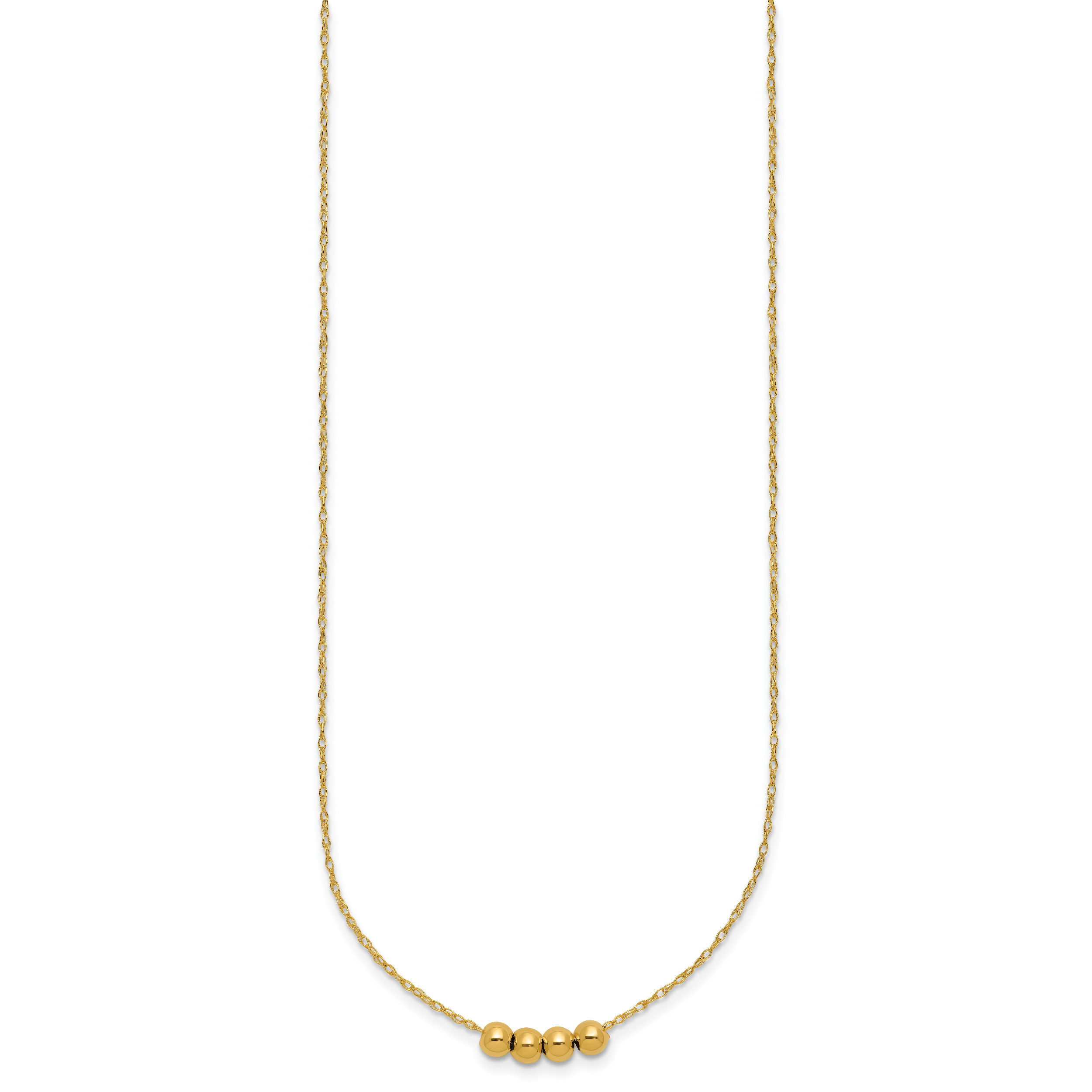 14k w/ 4, 4mm Bead Necklace Secondary image