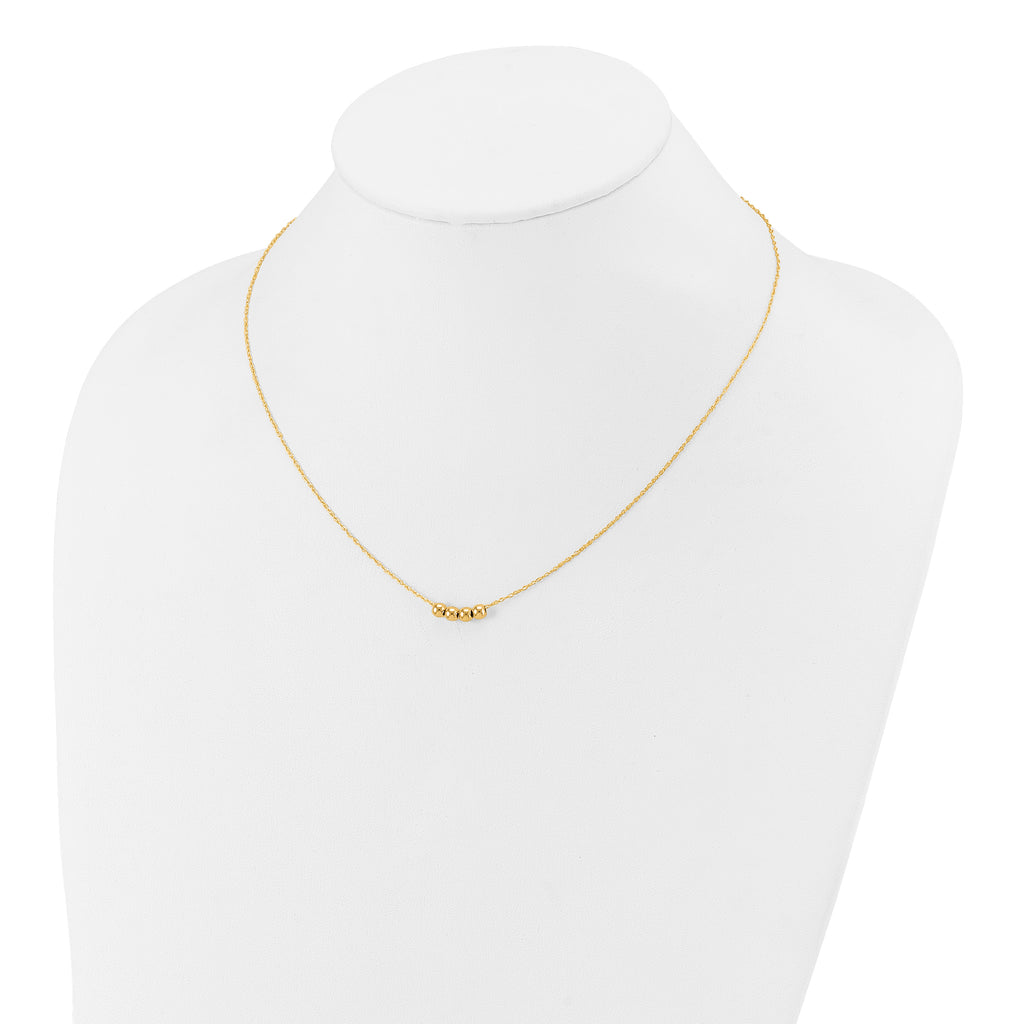 14k w/ 4, 4mm Bead Necklace