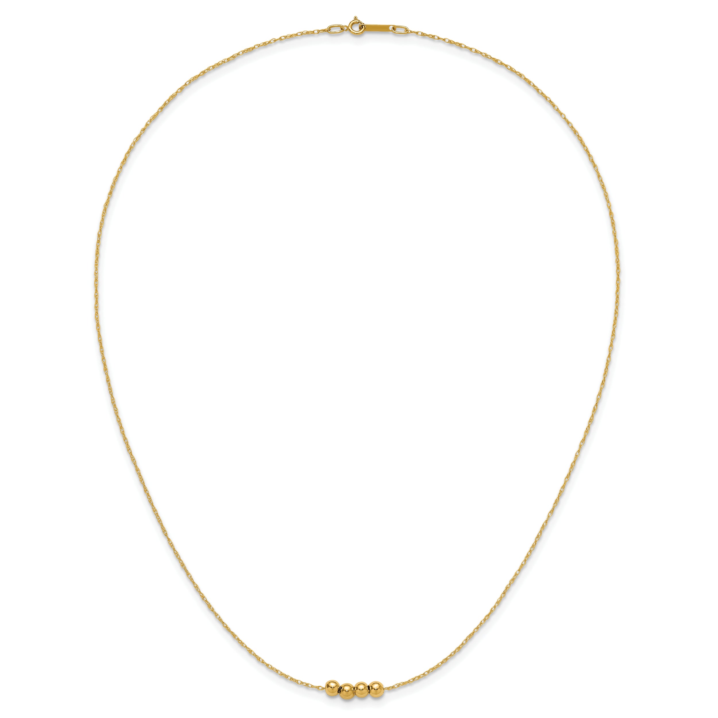 14k w/ 4, 4mm Bead Necklace