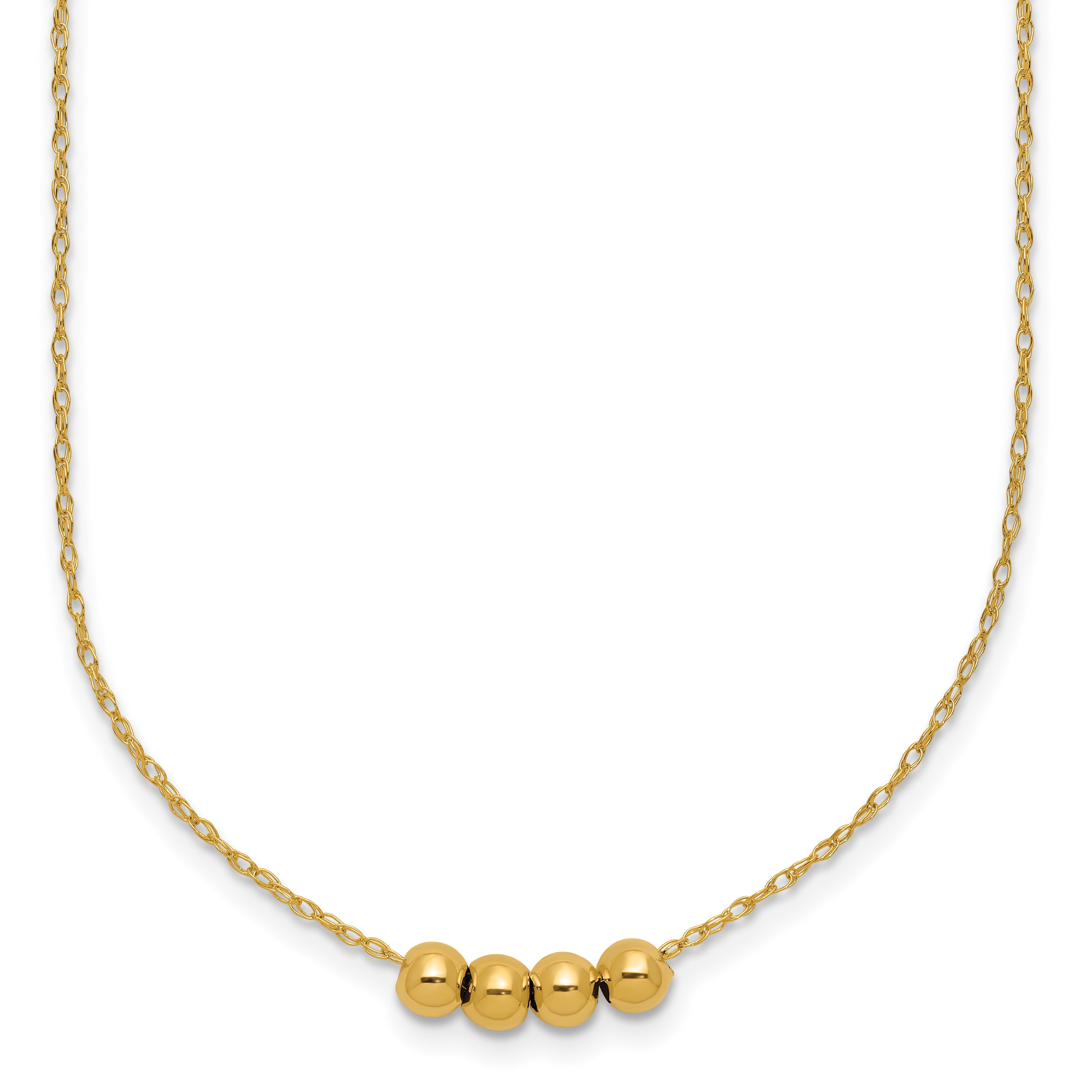 14k w/ 4, 4mm Bead Necklace