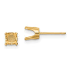 14k 5.5mm Round Stud Earring Mounting (No Stone Included) w/backs
