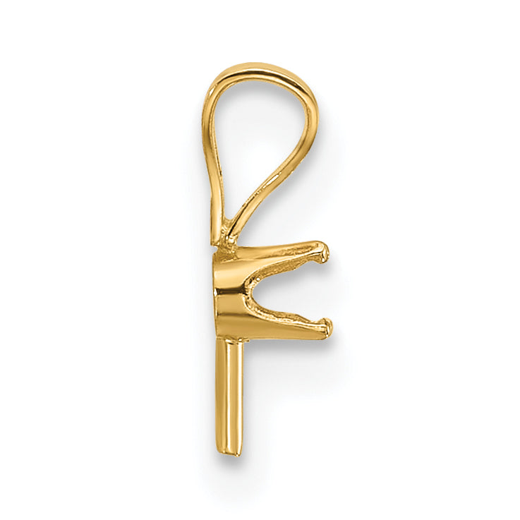 Pearl & Diamond Pendant Mounting in 14K Yellow Gold, 6mm Secondary image