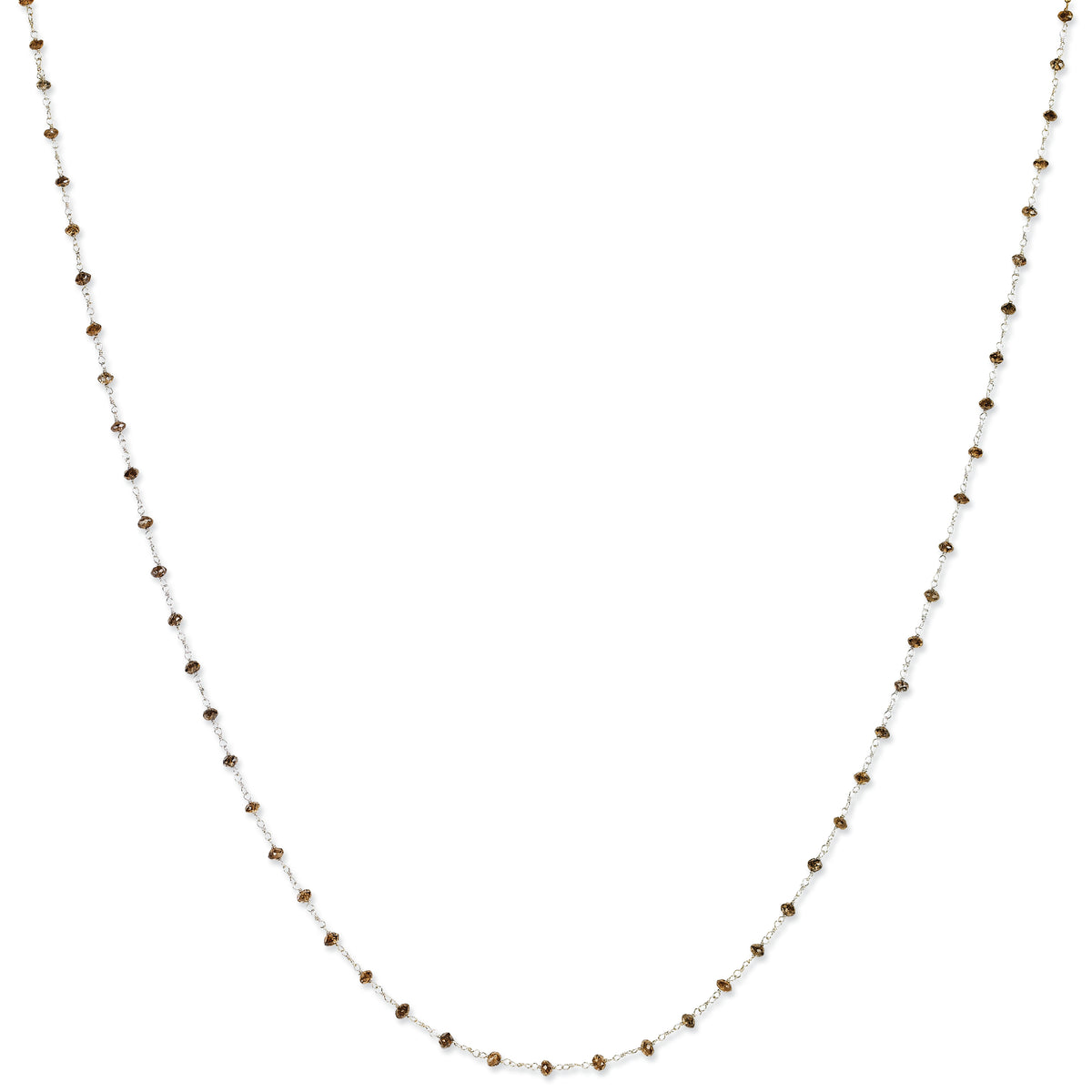 14k White Gold Coffee Brown Diamond Briolette Necklace