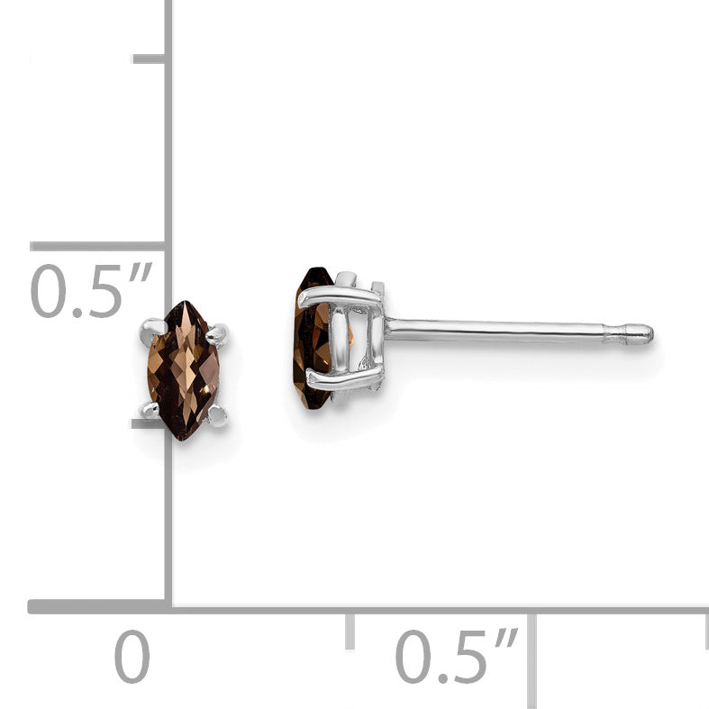 14kw 5X2.5mm Marquise Checker-Cut Smoky Quartz Earring Secondary image