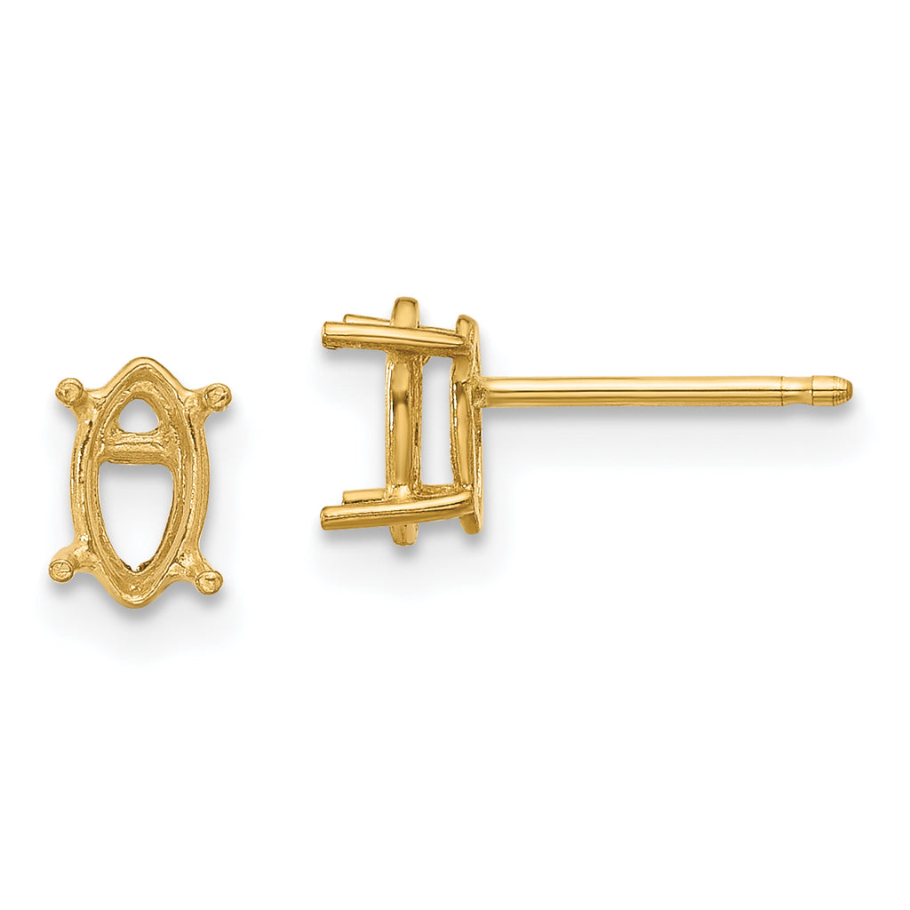 14k 7x3.5 Marquise Earring Mounting (No Stone Included)s