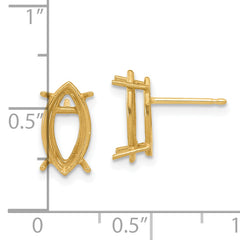 14k 12x6 Marquise Earring Mounting (No Stone Included)s