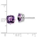 14k White Gold 7mm Cushion Earring Mounting (No Stone Included)