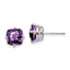 14k White Gold 7mm Cushion Earring Mounting (No Stone Included)