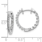 14k White Gold 5/8 carat VS Diamond In/Out Hinged Hoop Earrings