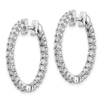 14k White Gold A Diamond Hinged Hoop Earrings
