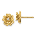 14k A Quality 1/15 carat Diamond Flower Post Earrings