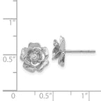 14k White Gold AAA Quality 1/15 carat Diamond Flower Post Earrings