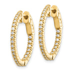 14k 3/8 carat Lab Grown Diamond VS/SI+ G+ Round In and Out Safety Clasp Hoop Earrings