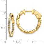 14k Diamond Round Hoop w/Safety Clasp Earrings