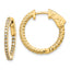 14k 3/8 carat Lab Grown Diamond VS/SI+ G+ Round In and Out Safety Clasp Hoop Earrings