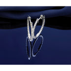 14k White Gold 5/8 carat Lab Grown Diamond VS/SI+ G+ Round In and Out Safety Clasp Hoop Earrings