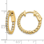 14K Yellow Gold 1 ct Lab-Grown Diamond Round Inside-Outside Hoop Earrings
