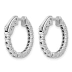 True Origin 14K White Gold 1 carat Lab Grown Diamond VS+ F+ Complet In and Out Hoop Earrings
