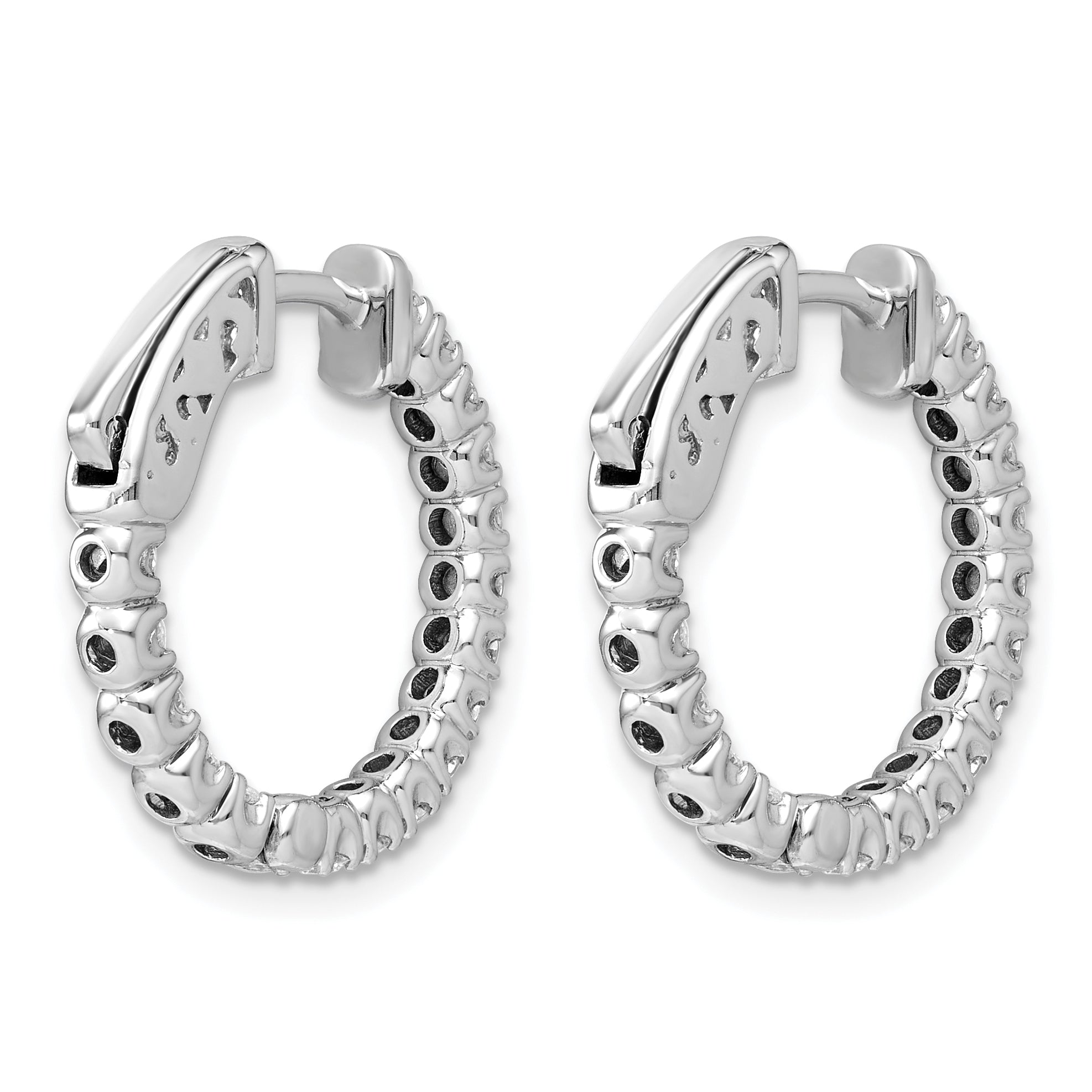 True Origin 14K White Gold 1 carat Lab Grown Diamond VS+ F+ Complet In and Out Hoop Earrings