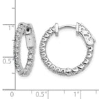14K White Gold 1 ct Lab-Grown Diamond Round Inside-Outside Hoop Earrings