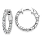 True Origin 14K White Gold 1 carat Lab Grown Diamond VS+ F+ Complet In and Out Hoop Earrings
