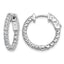 14K White Gold 1 ct Lab-Grown Diamond Round Inside-Outside Hoop Earrings