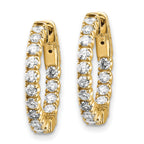 14K Yellow Gold 1 1/2 ct Lab-Grown Diamond Round Inside-Outside Hoop Earrings