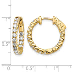 14K Yellow Gold 1 1/2 ct Lab-Grown Diamond Round Inside-Outside Hoop Earrings