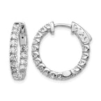 14K White Gold 1 1/2 ct Lab-Grown Diamond Round Inside-Outside Hoop Earrings