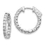 True Origin 14K White Gold 1 1/2 carat Lab Grown Diamond VS+ F+ Complet In and Out Hoop Earrings