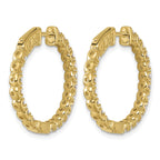Round Diamond Safety Hoop Earrings in 14K Yellow Gold, 19mm (2 ct. tw.) - Sophia Jewelers
