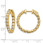 14K Yellow Gold 2 3/4 ct Lab-Grown Diamond Round Inside-Outside Hoop Earrings