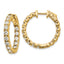 14k 2.75 carat Diamond Round In/Out Hoop w/Safety Clasp Earrings