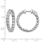 14K White Gold 2 3/4 ct Lab-Grown Diamond Round Inside-Outside Hoop Earrings