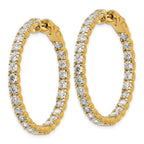 14k 4 7/8 carat Lab Grown Dia VS/SI+ G+ Round In and Out Safety Clasp Hoop Earrings