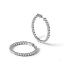 True Origin 14K White Gold 4 7/8 carat Lab Grown Diamond VS+ F+ Complet In and Out Hoop Earrings