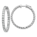 True Origin 14K White Gold 4 7/8 carat Lab Grown Diamond VS+ F+ Complet In and Out Hoop Earrings