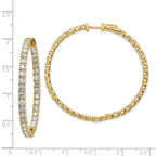 14k Diamond Round Hoop w/Safety Clasp Earrings