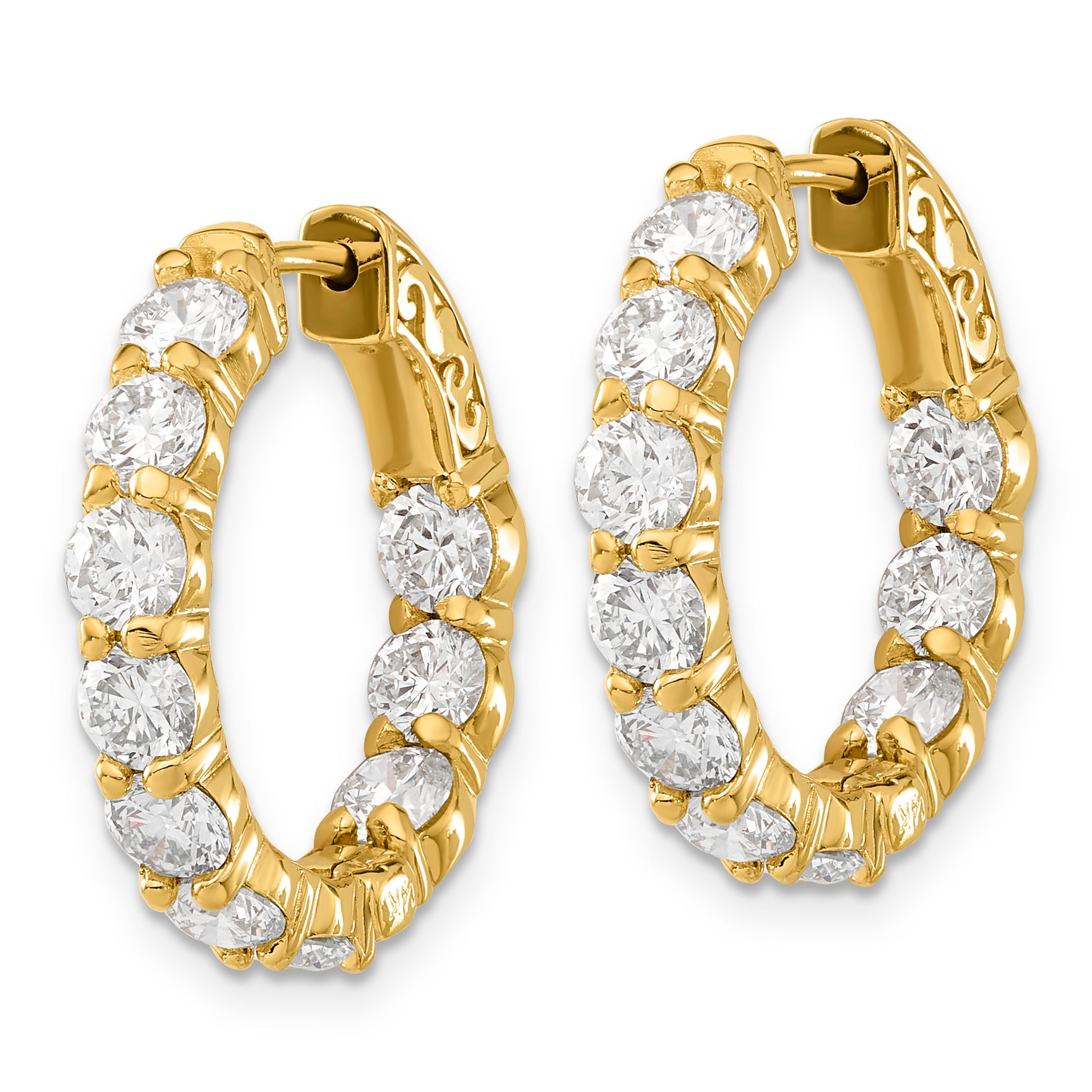 14k Round Hoop with Safety Clasp Ring Mounting (No Stones Included) (No Stones Included)s