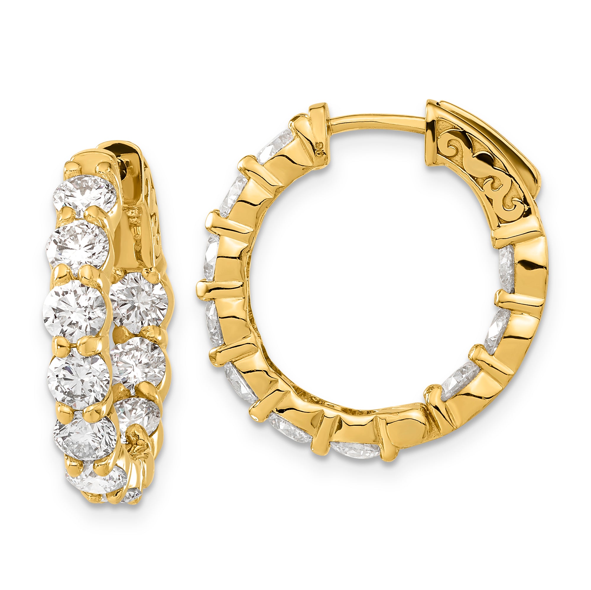 14k Round Hoop with Safety Clasp Ring Mounting (No Stones Included) (No Stones Included)s Main image