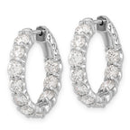 14k White Gold Round Hoop with Safety Clasp Earring Mounting (No Stone Included)s