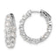 14k White Gold Round Hoop with Safety Clasp Earring Mounting (No Stone Included)s