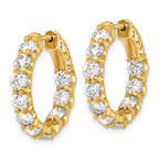 14k 4 1/3 carat Lab Grown Diamond VS/SI+ G+ Round Complete Safety Clasp Hoop Earrings