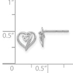 14k White Gold AAA Diamond heart earring