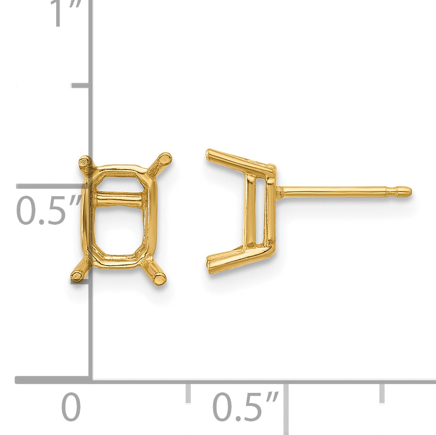 14k 7x5 Emerald Earring Mounting (No Stone Included)s Secondary image
